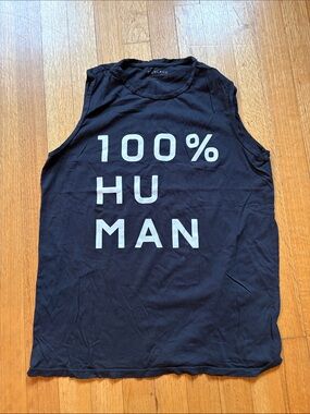 Everlane Black "100% HUMAN" Tank, Size Small